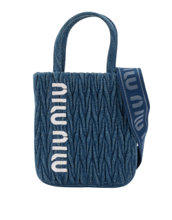 Denim Matelasse Crossbody, Canvas, Blue, MII, S, 3*